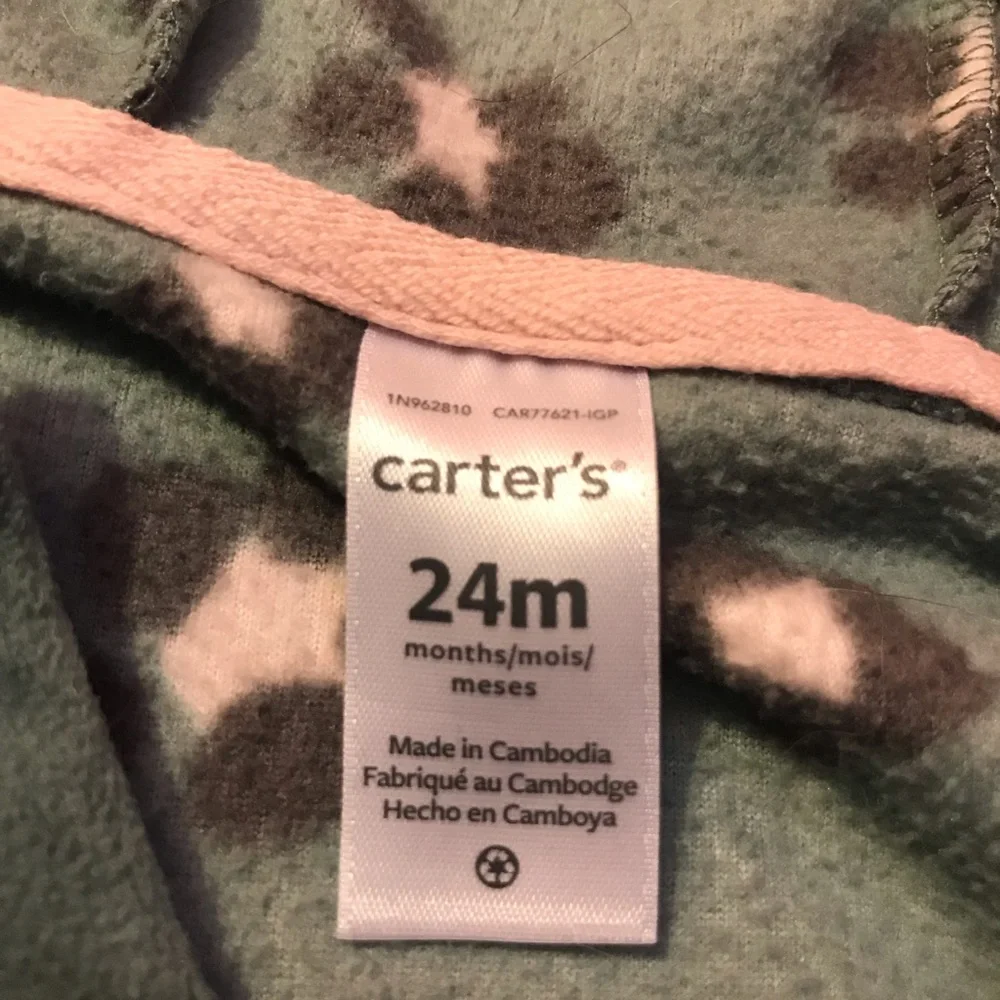 Leopard Fleece Footless Onesie - Picture 2 of 2